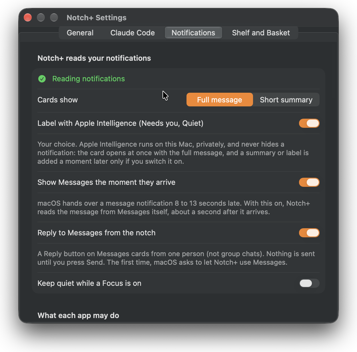 Settings: Notifications